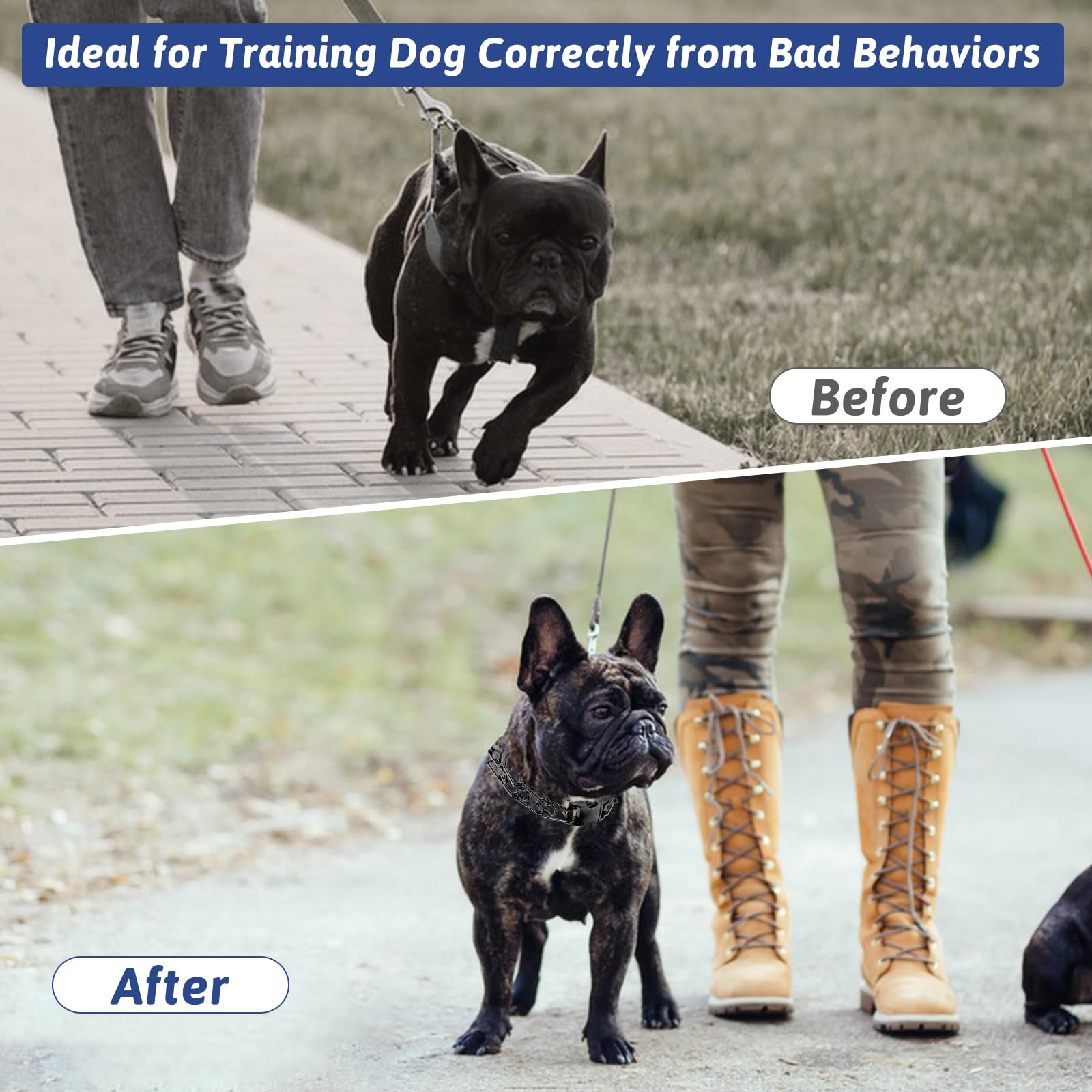 MR.BEEFOO pinch collar with soft rubber tips adding comfort during training