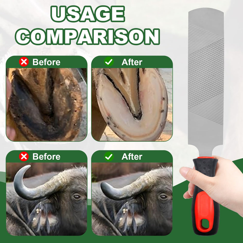 Mriuuod hoof rasp smoothing and rounding hooves to remove burrs