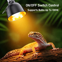 MRREPTILE aluminum dome promotes efficient heat spread for basking zones.