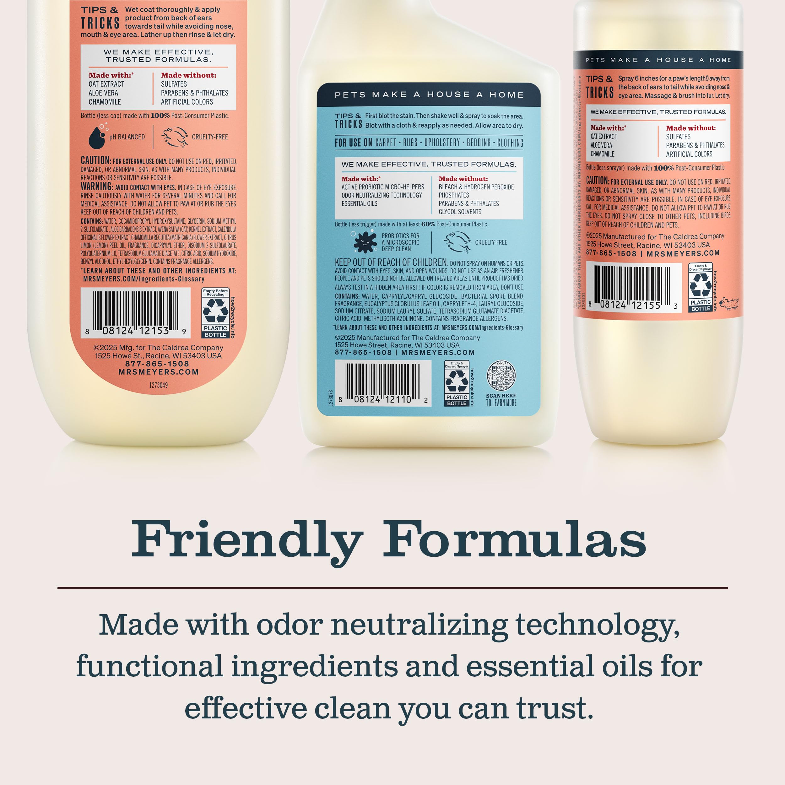 Mrs Meyer's Clean Day Dog Care Kit coconut leaf scent bottle for tropical notes