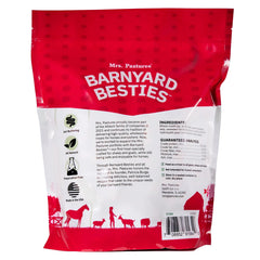 Goats and horses enjoying Mrs. Pastures Barnyard Besties treats during training or snack time