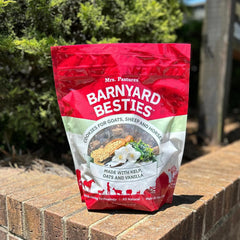 Close-up of Barnyard Besties treat displaying crispy texture and inviting aroma