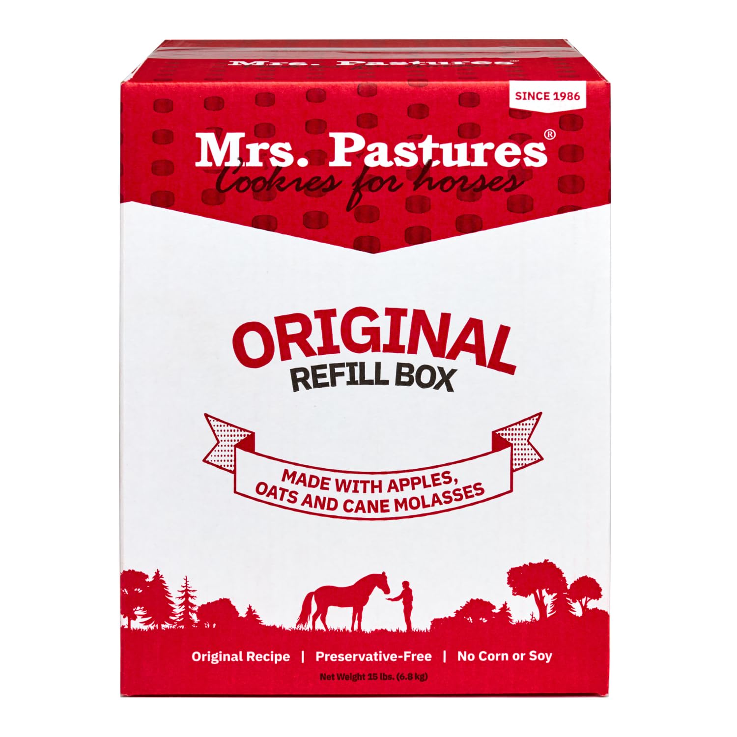 Mrs Pastures Cookies for Horses with apples and oats, ideal for training rewards.