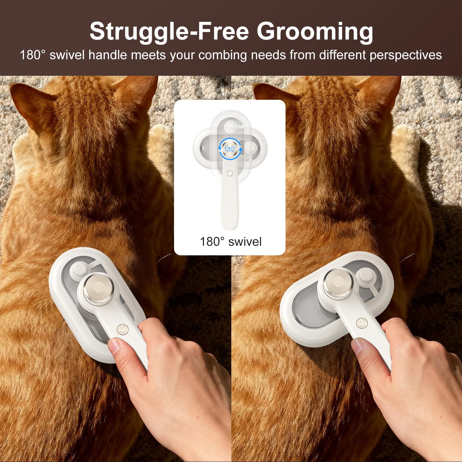 MRSDAYU 180-degree rotating handle eases reach around legs and belly.
