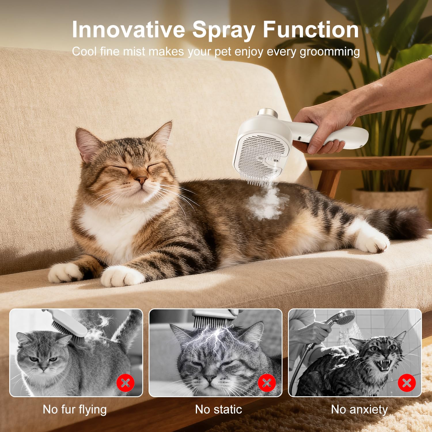 MRSDAYU self-cleaning slicker brush after grooming removes fur quickly.