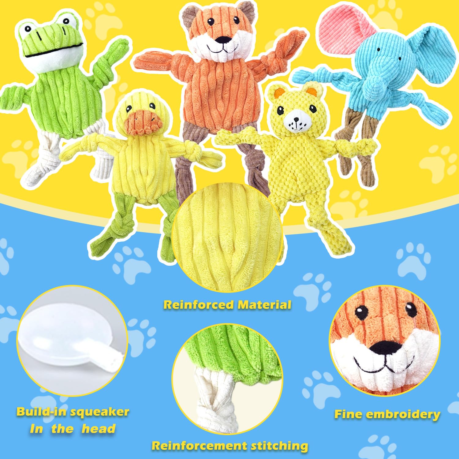 MRSOHRET elephant squeaky toy closeup with crinkle interior for sensory fun