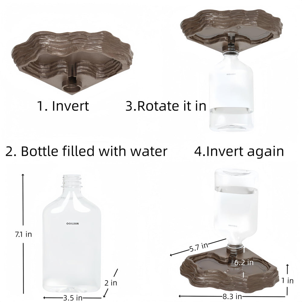 MRTIOO easy-clean, leak-proof reptile water feeder in use