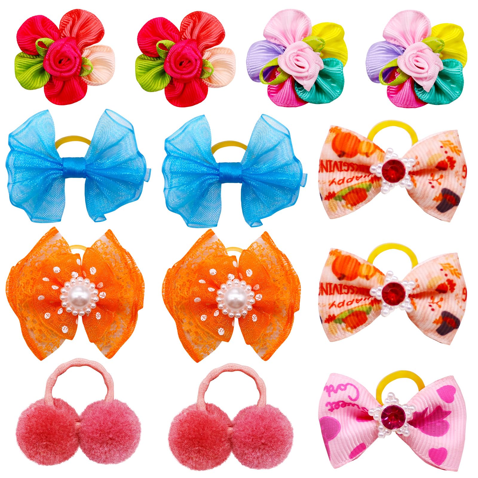 Mruq pet pearl bows secured for active dogs