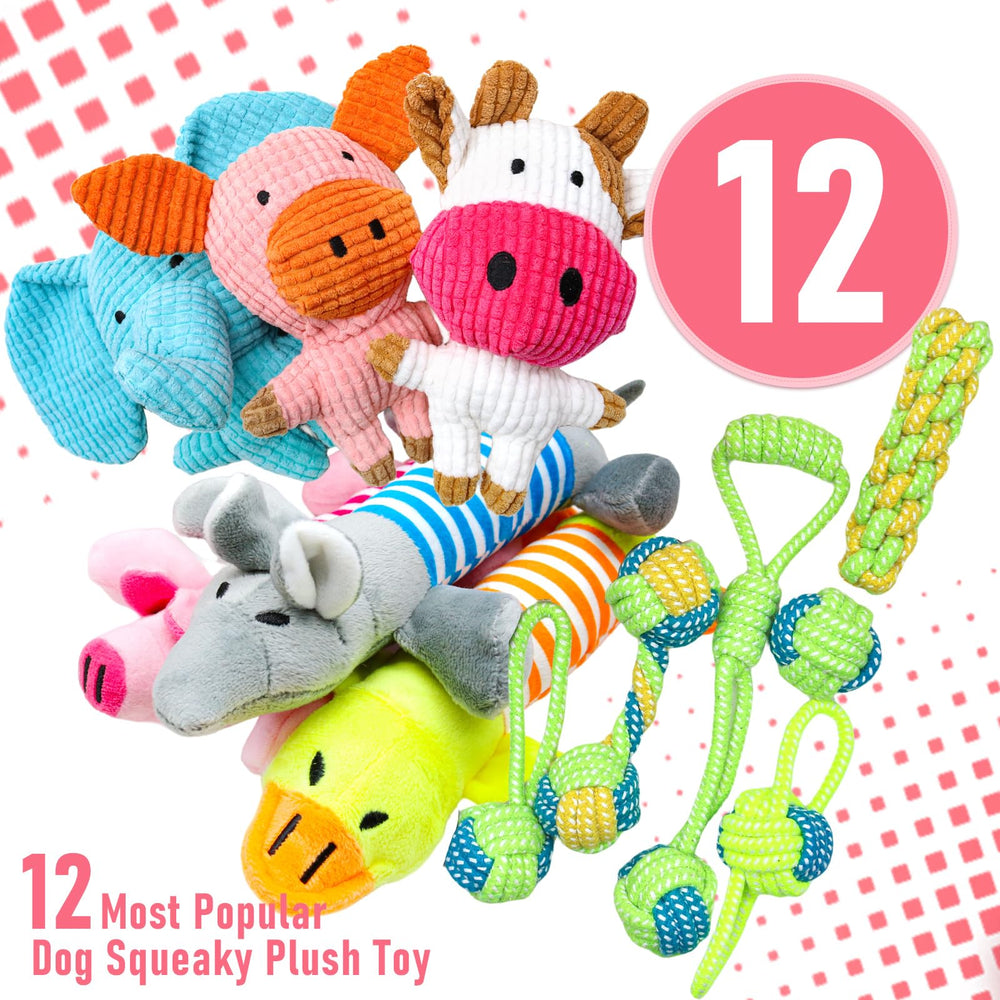 Mruq pet soft plush dog toys ideal for teething and gentle chewing