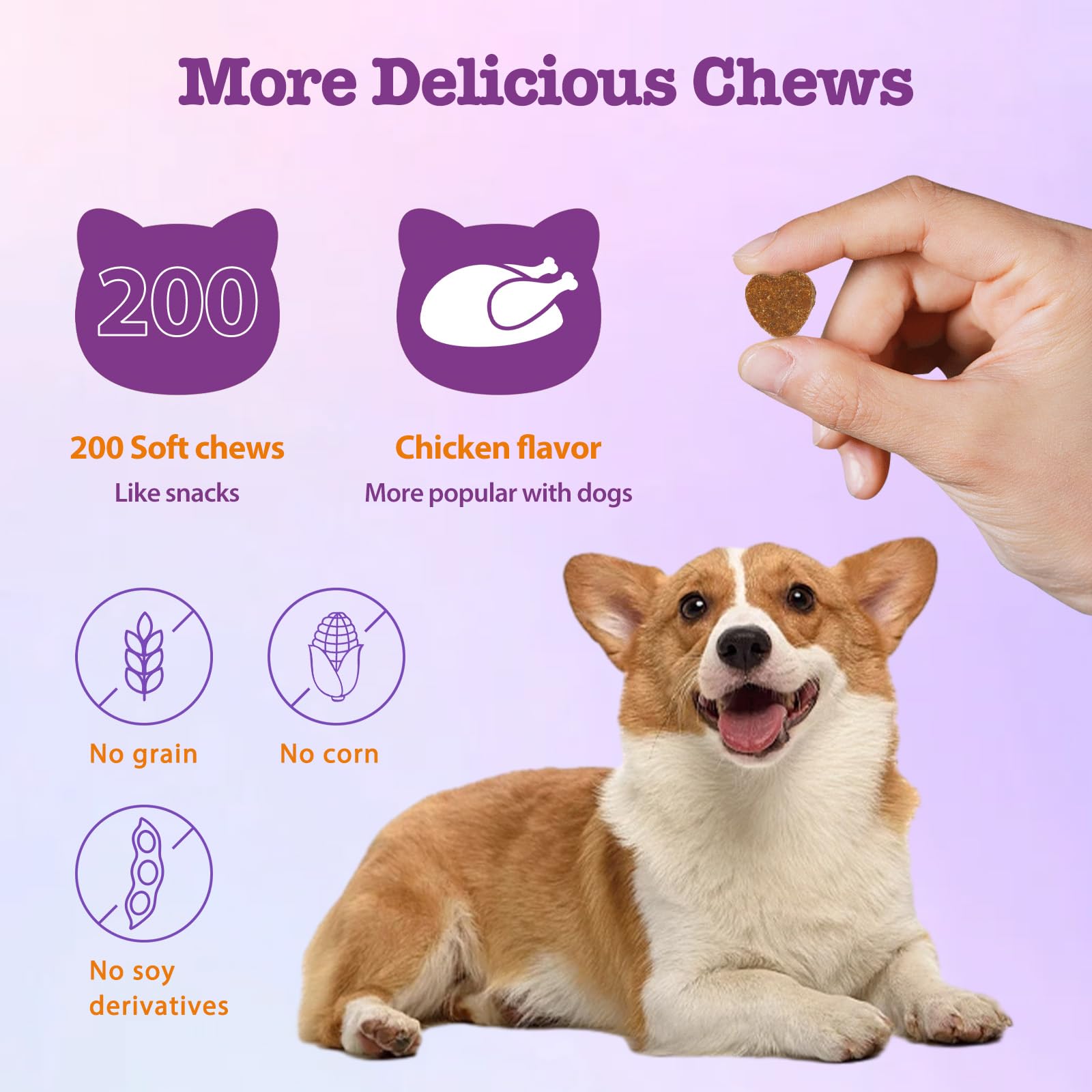 Mshuheene Dog Allergy Chews ingredient list highlighting natural formula.