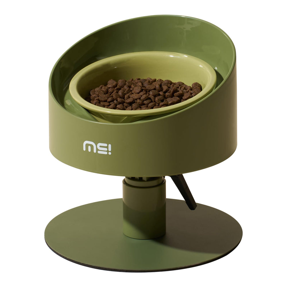 MS!MAKE SURE adjustable raised cat bowl with anti-slip pad for mess-free meals.