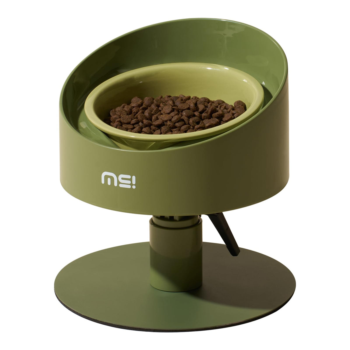 MS!MAKE SURE adjustable raised cat bowl with anti-slip pad for mess-free meals.