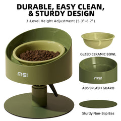 MS!MAKE SURE anti-slip rubber pad keeps the bowl steady during meals.