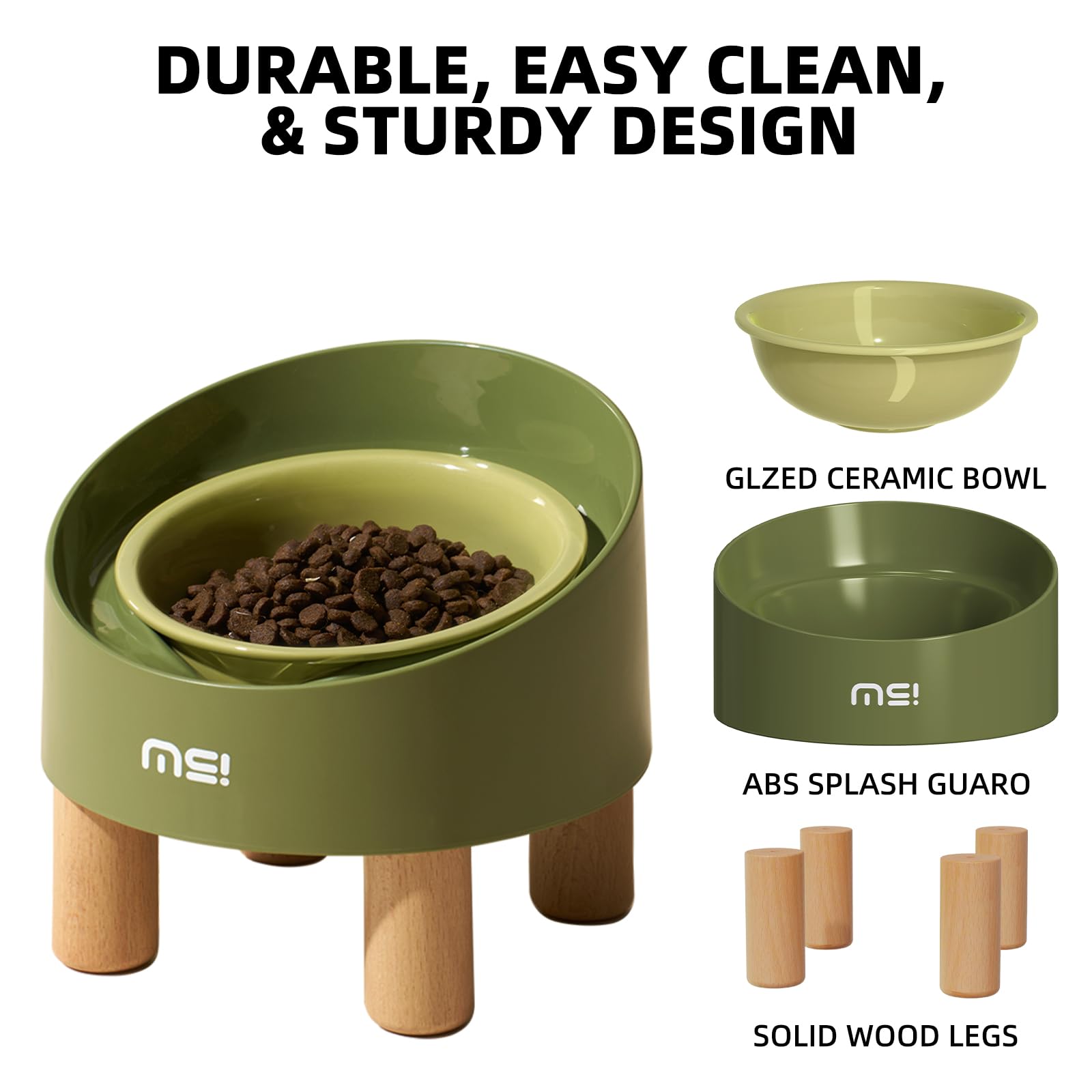 MS!MAKE SURE cat bowl leak-proof design helps keep the feeding area clean