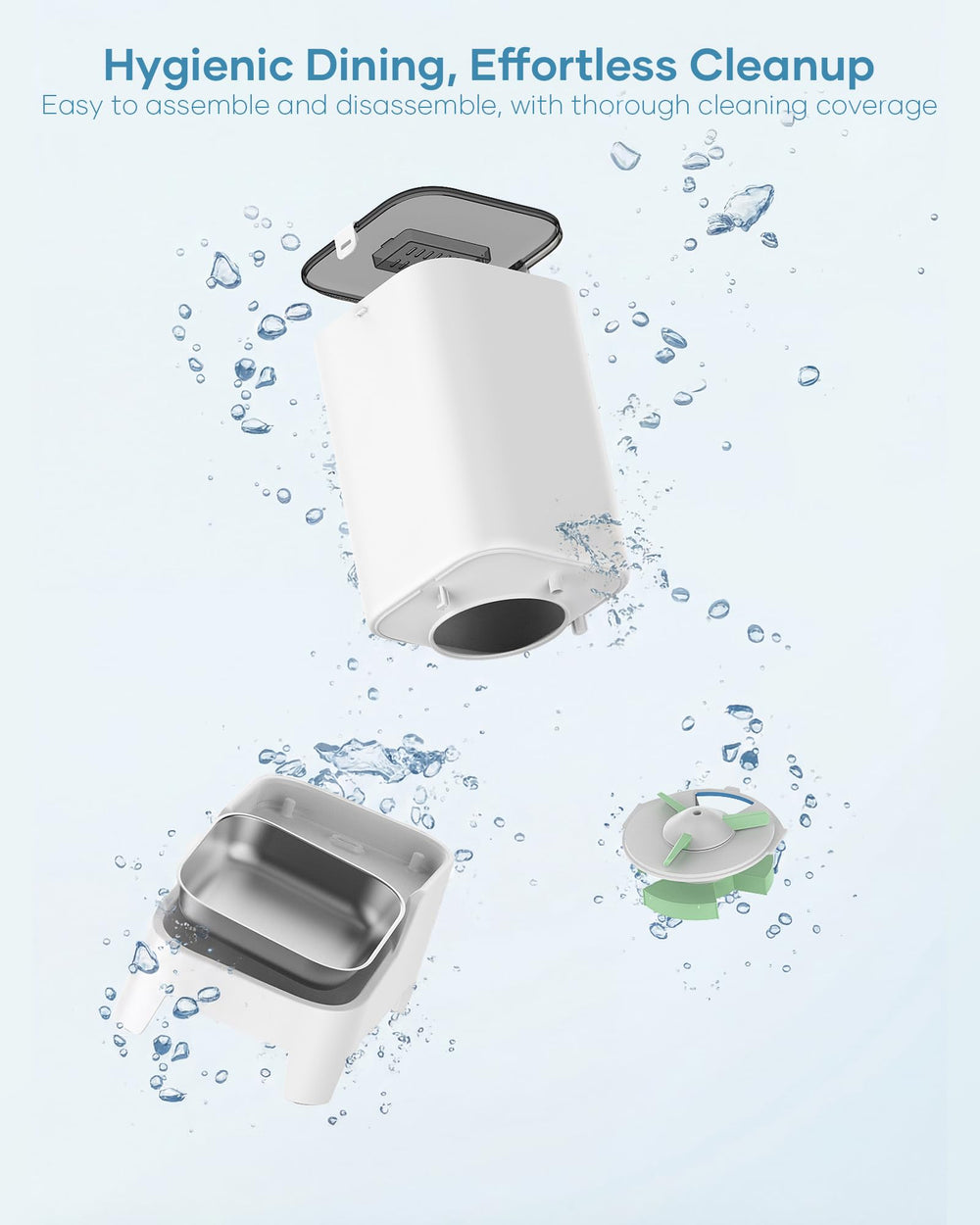 MUBBI transparent lid lets you monitor remaining food levels at a glance.