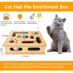 MUCAOL built-in sandpaper trim detail showing durable, safe claw grooming during play.