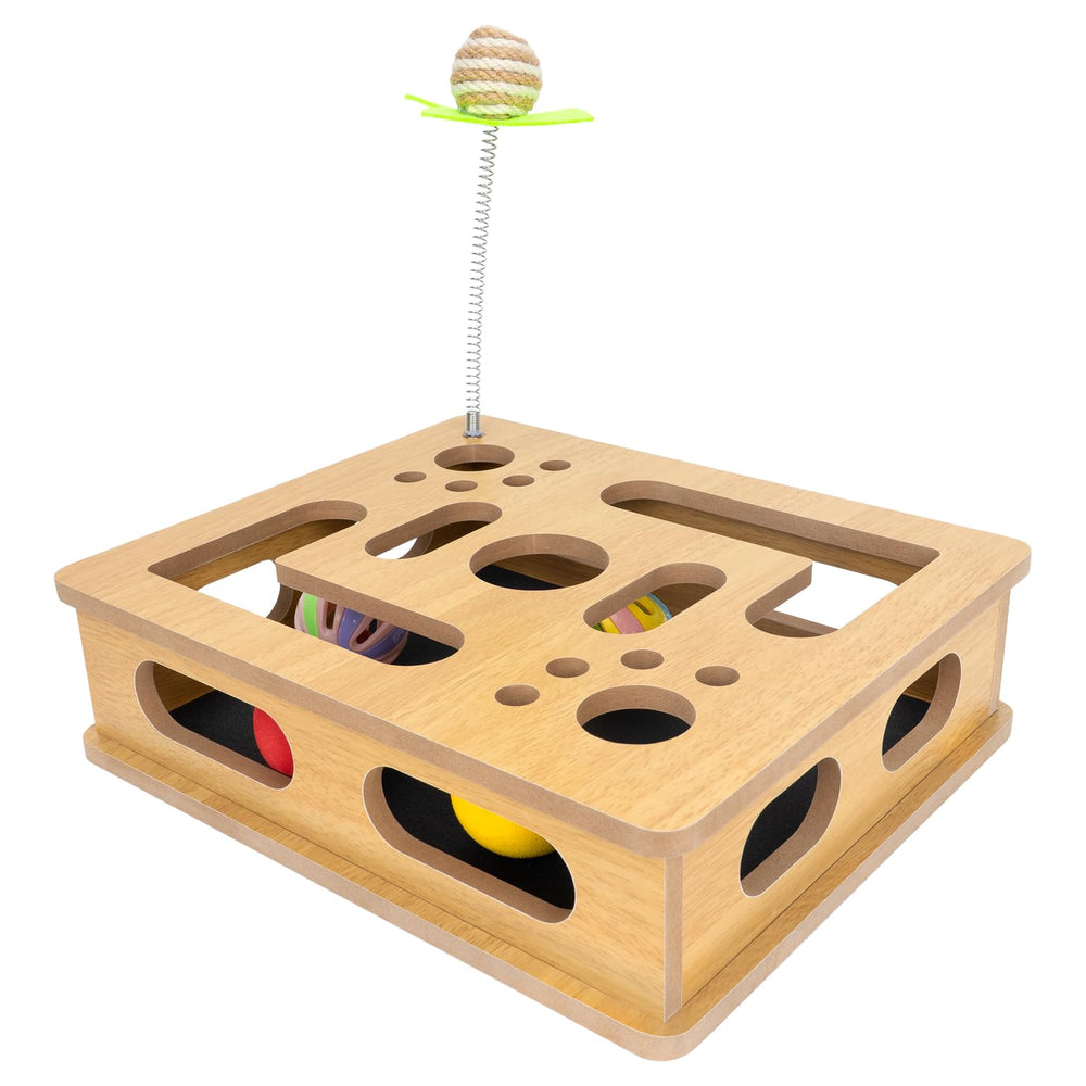 MUCAOL cat-scratch puzzle box in Burlywood color for engaging claws and play.