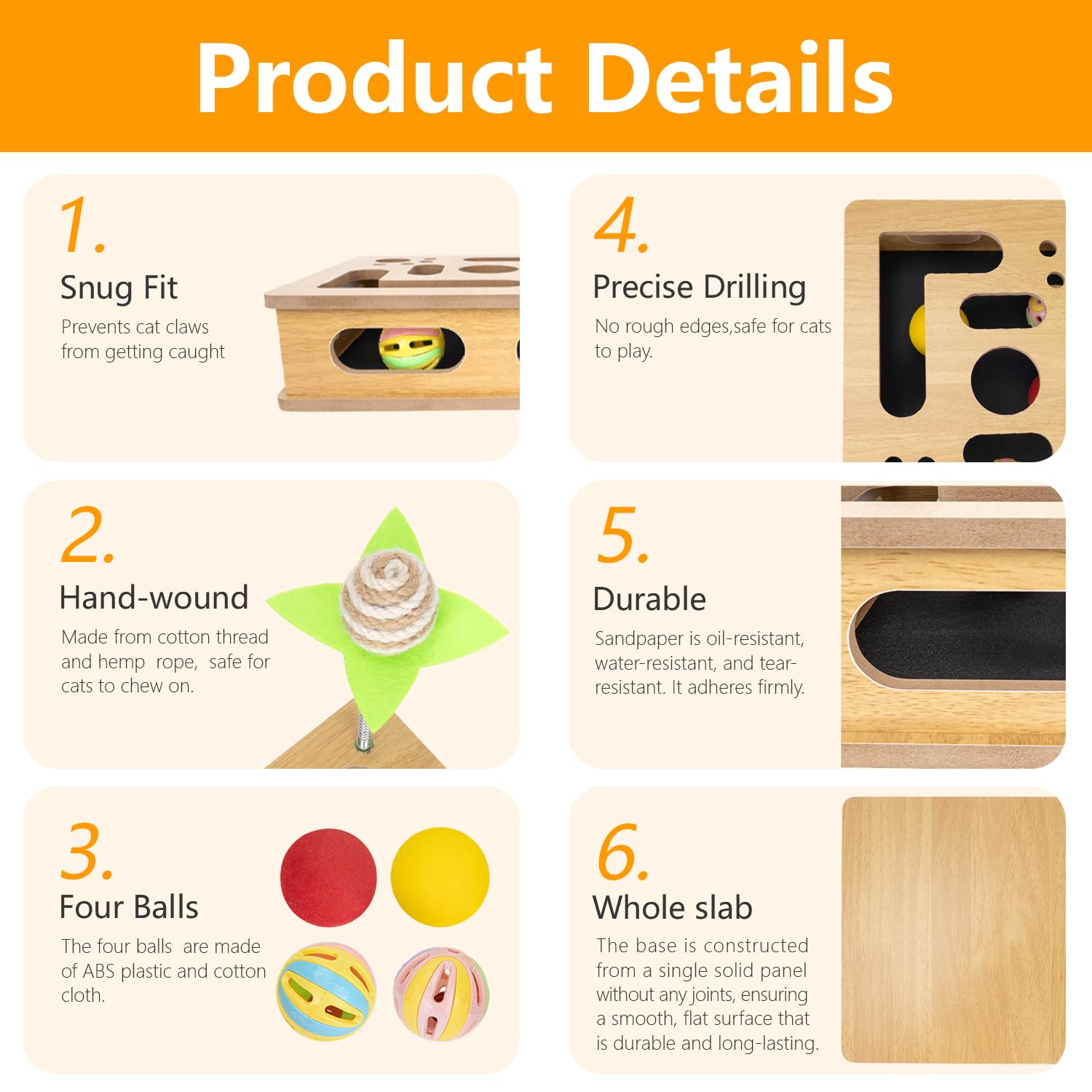 MUCAOL safe wood-composite edges for cat-friendly design and durability.