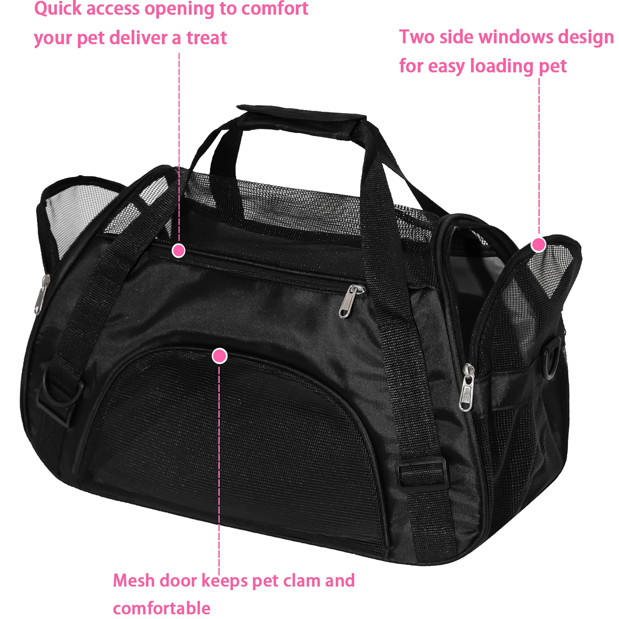 MuchL medium carrier measures 17 by 9 by 10.5 inches for pets under 8 lb.