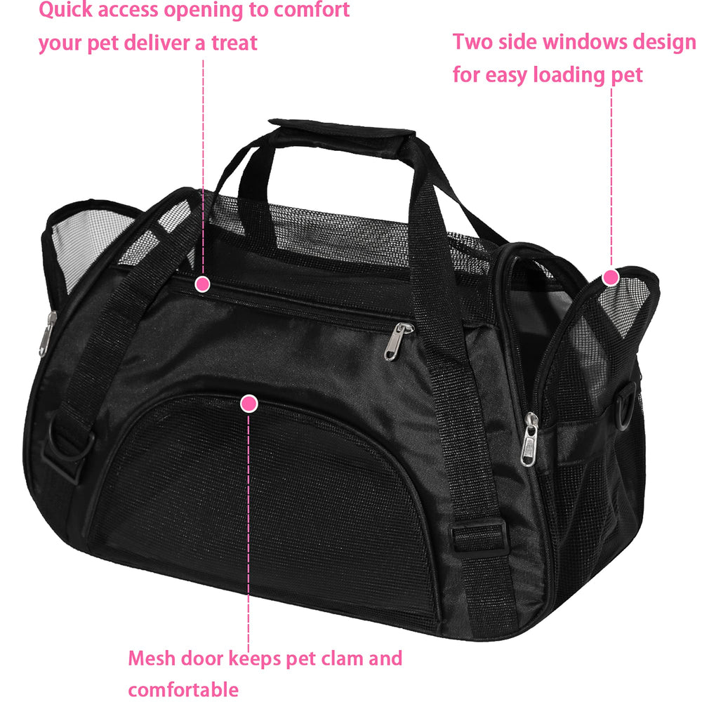 MuchL medium carrier measures 17 by 9 by 10.5 inches for pets under 8 lb.