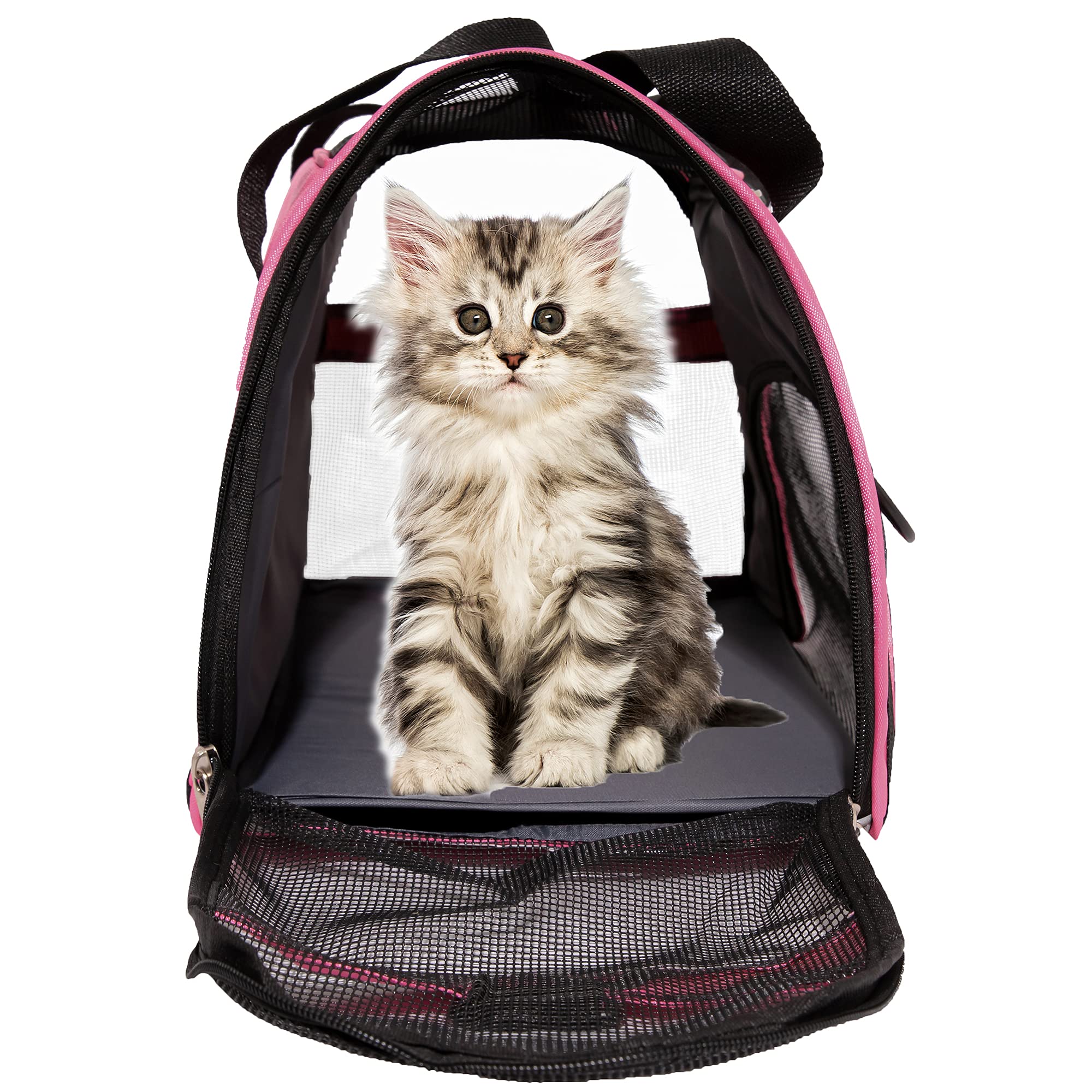 MuchL medium pink carrier with double entry for easy loading.