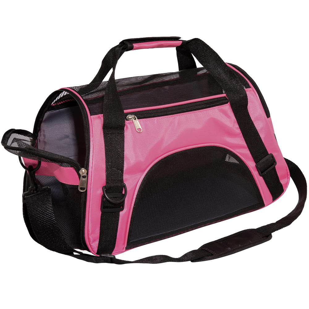 MuchL pet carrier side view highlighting breathable mesh for pet comfort on the go.