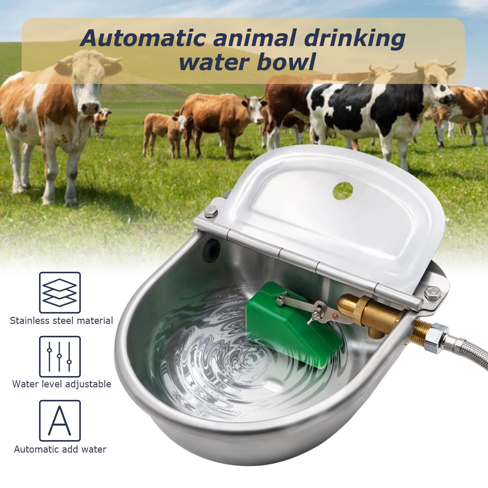 MUDUOBAN weatherproof stainless steel bowl in a yard for durable use.