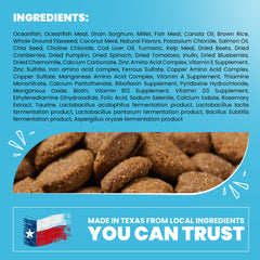 Muenster Ancient Grains Ocean Fish label emphasizes non-GMO and gluten-free formula.
