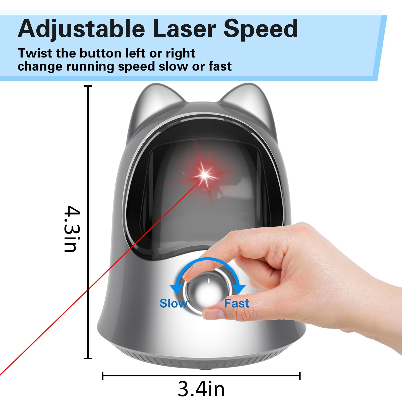 Muhhiba cat laser toy 1500mAh battery for long play sessions