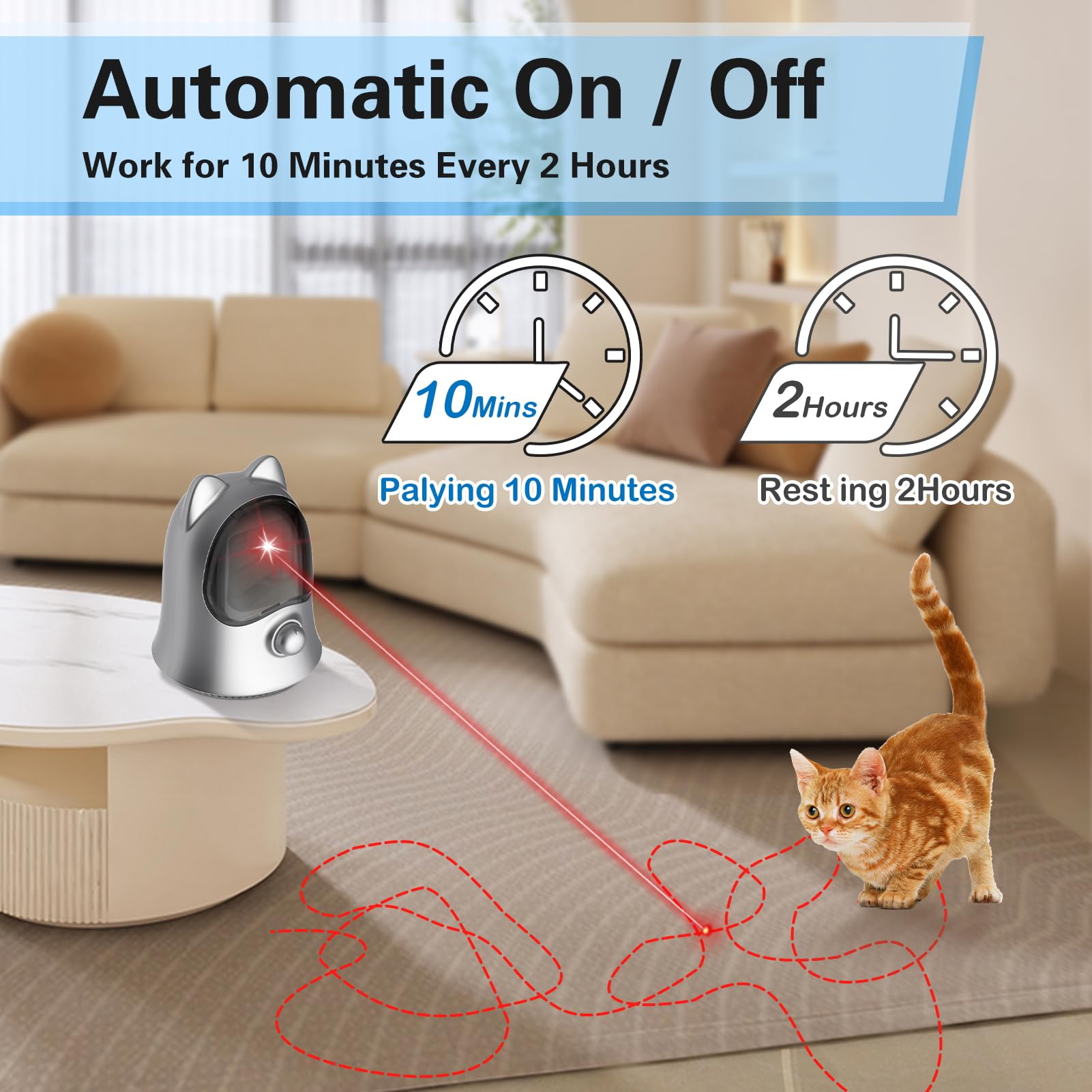 Muhhiba cat laser toy automatic shut-off keeps play worry-free