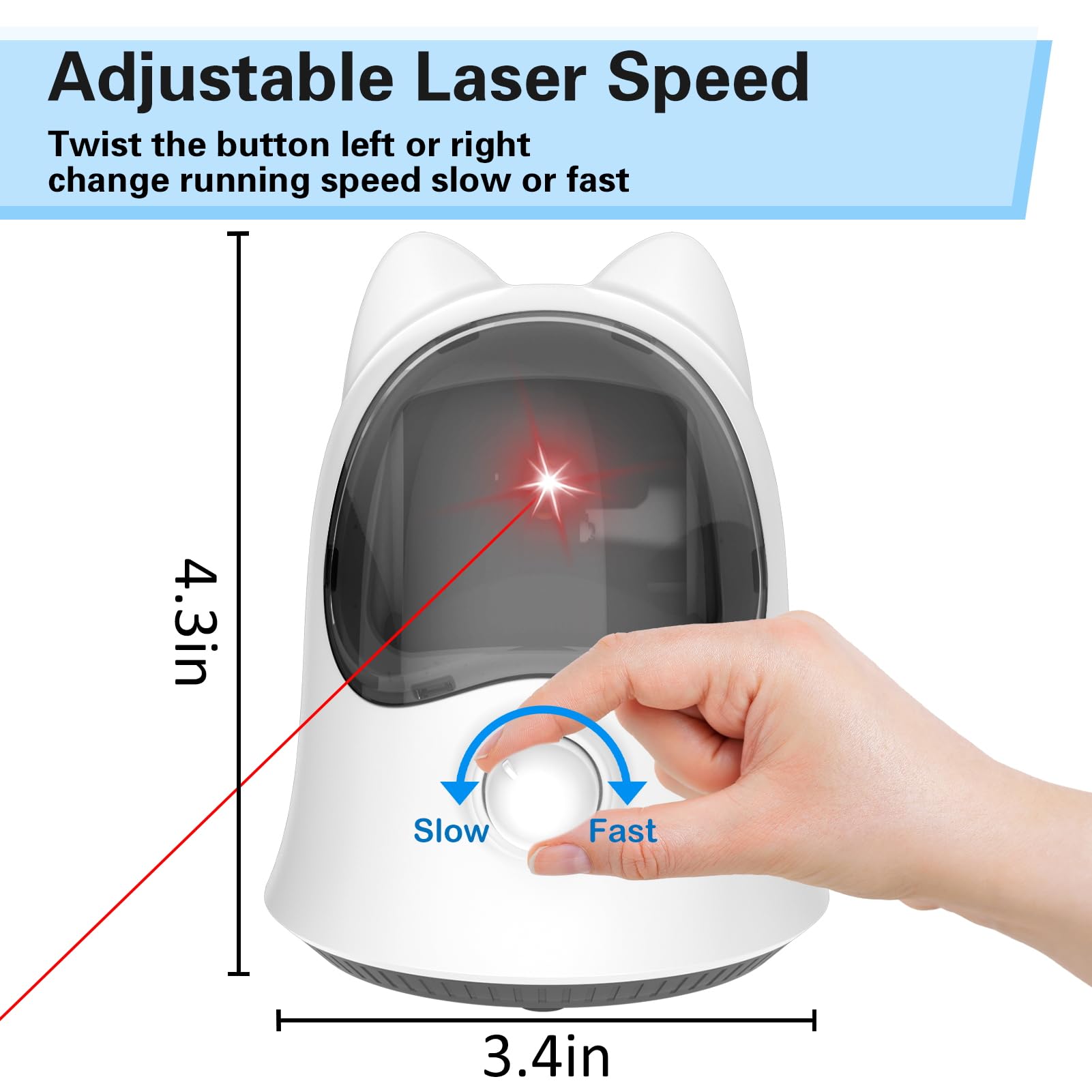 Muhhiba Cat Laser Toy rechargeable battery enables long play sessions.