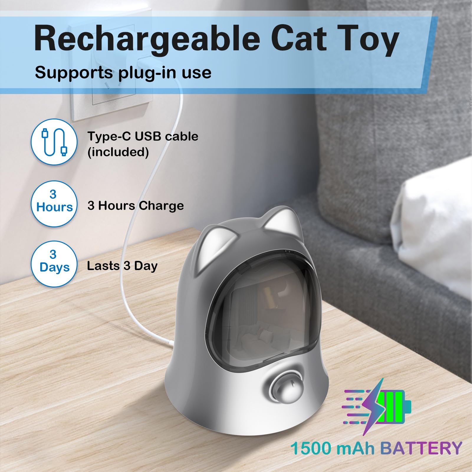 Muhhiba cat laser toy table-height setup for optimal engagement