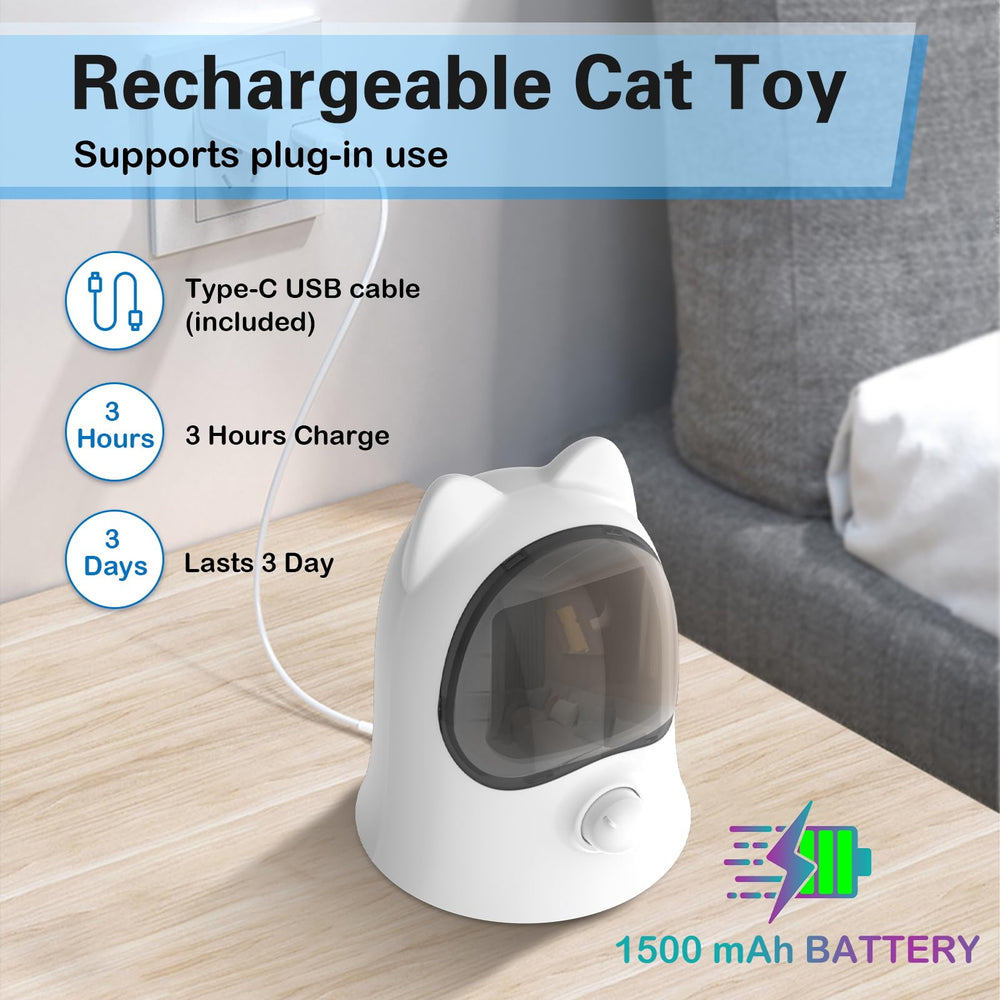 Muhhiba Cat Laser Toy table-height placement boosts chase excitement during play.
