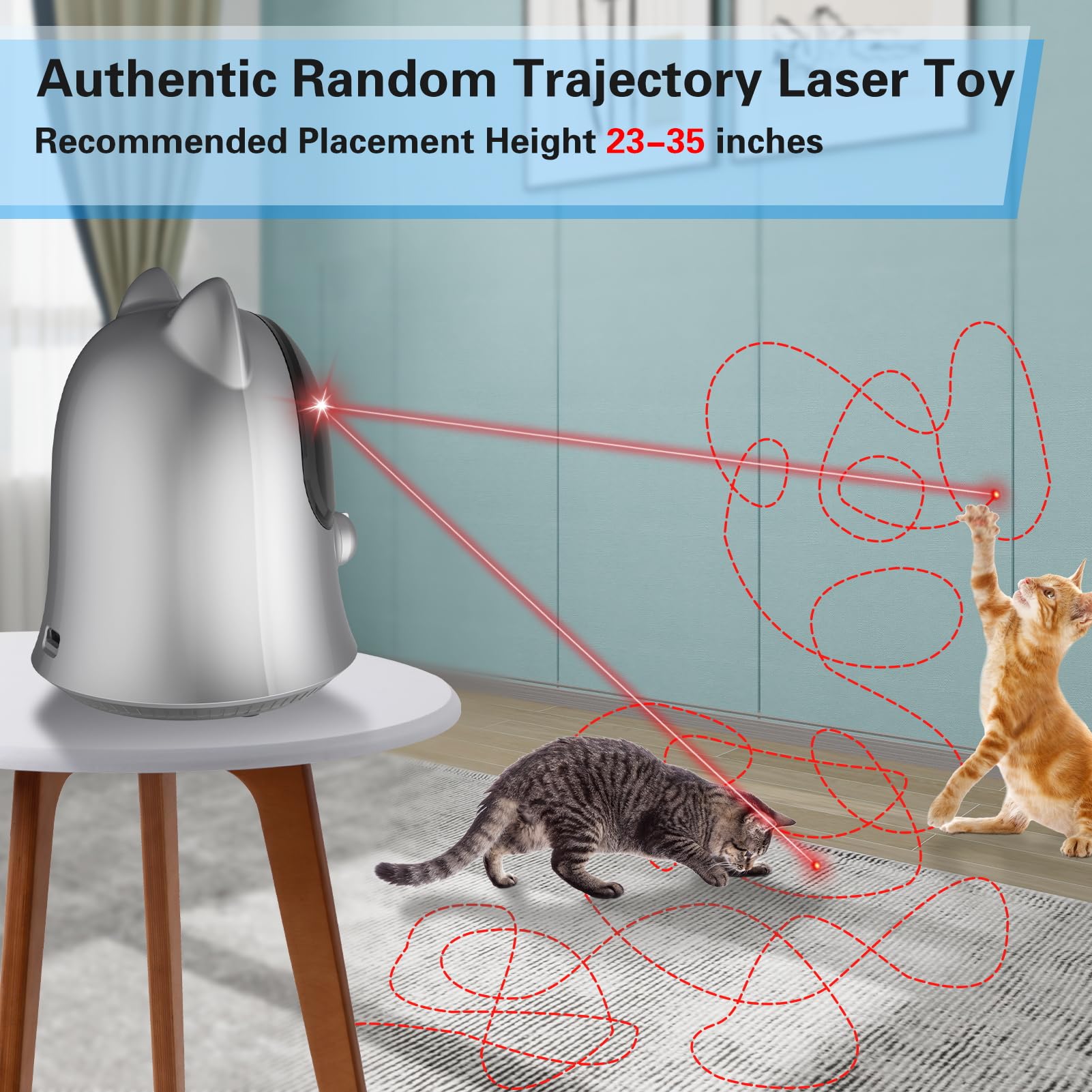 Muhhiba cat laser toy three range modes for versatile room play