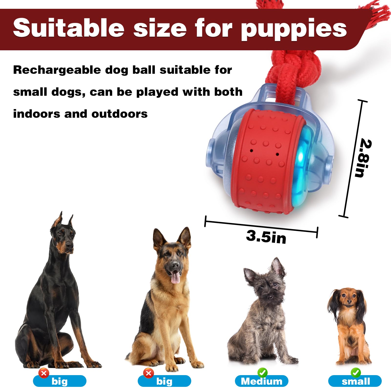 Interactive Muhhiba dog ball in interactive mode promotes varied play