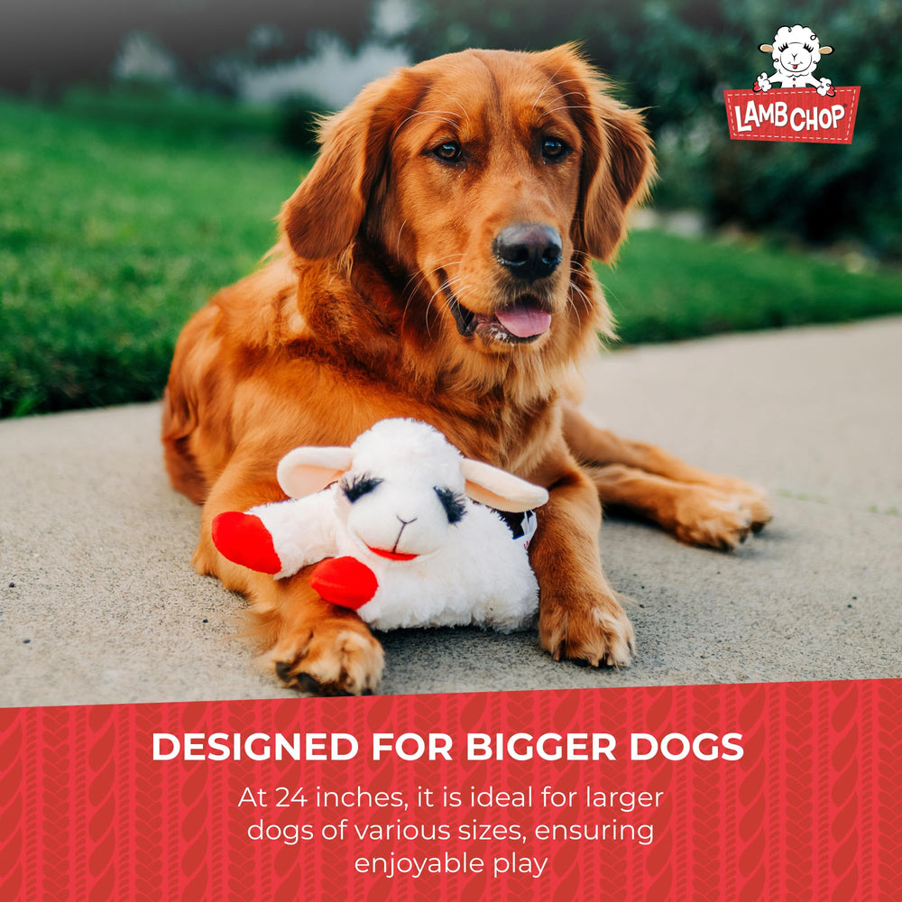 Multipet Lamb Chop big dog toy cream, sized for larger breeds and sturdy fun.