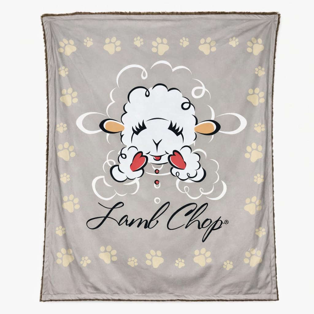 Multipet Lamb Chop Blanket front view shows plush fleece for warm, cozy naps