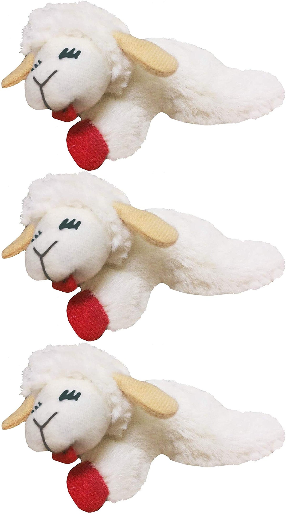 Multipet Lamb Chop cat toy with catnip for playful cats and cuddle sessions.