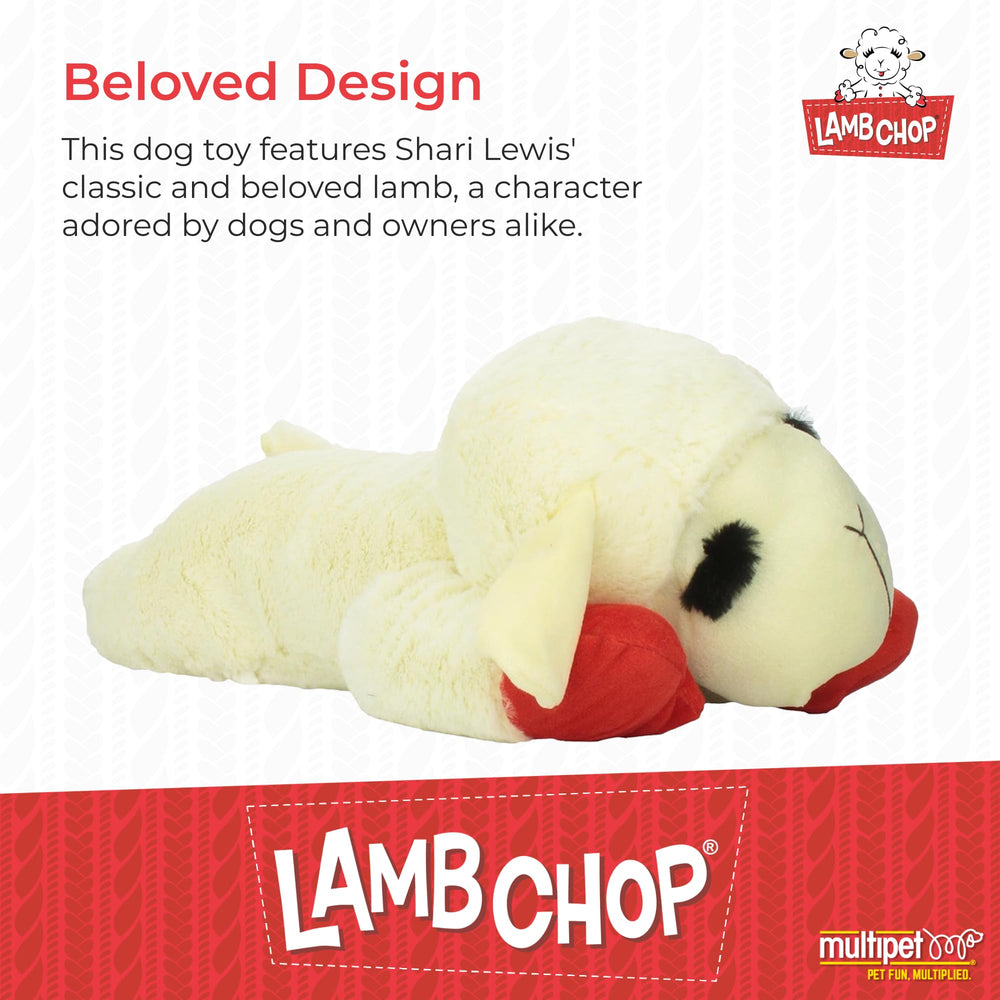 Multipet Lamb Chop closeup cream plush, showing soft texture for comforting games.
