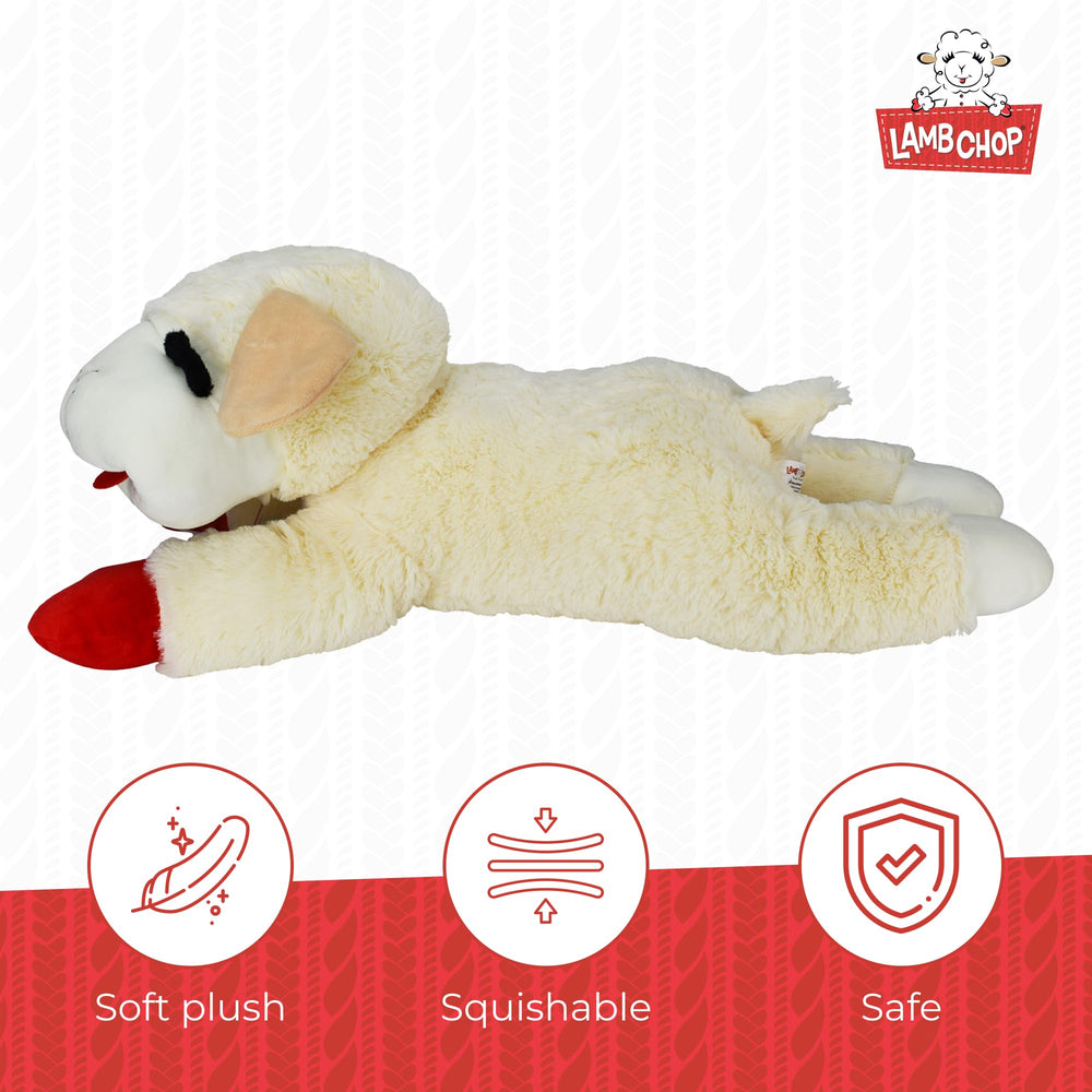 Multipet Lamb Chop dog playtime cream, perfect for interactive fetch and tug sessions.