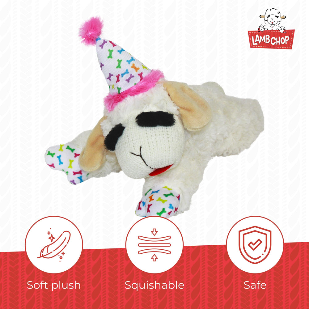 Multipet Lamb Chop soft plush close up highlights cozy cuddles