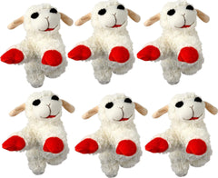 Multipet Lambchop plush dog toy with squeaker for engaging play and gentle chews.