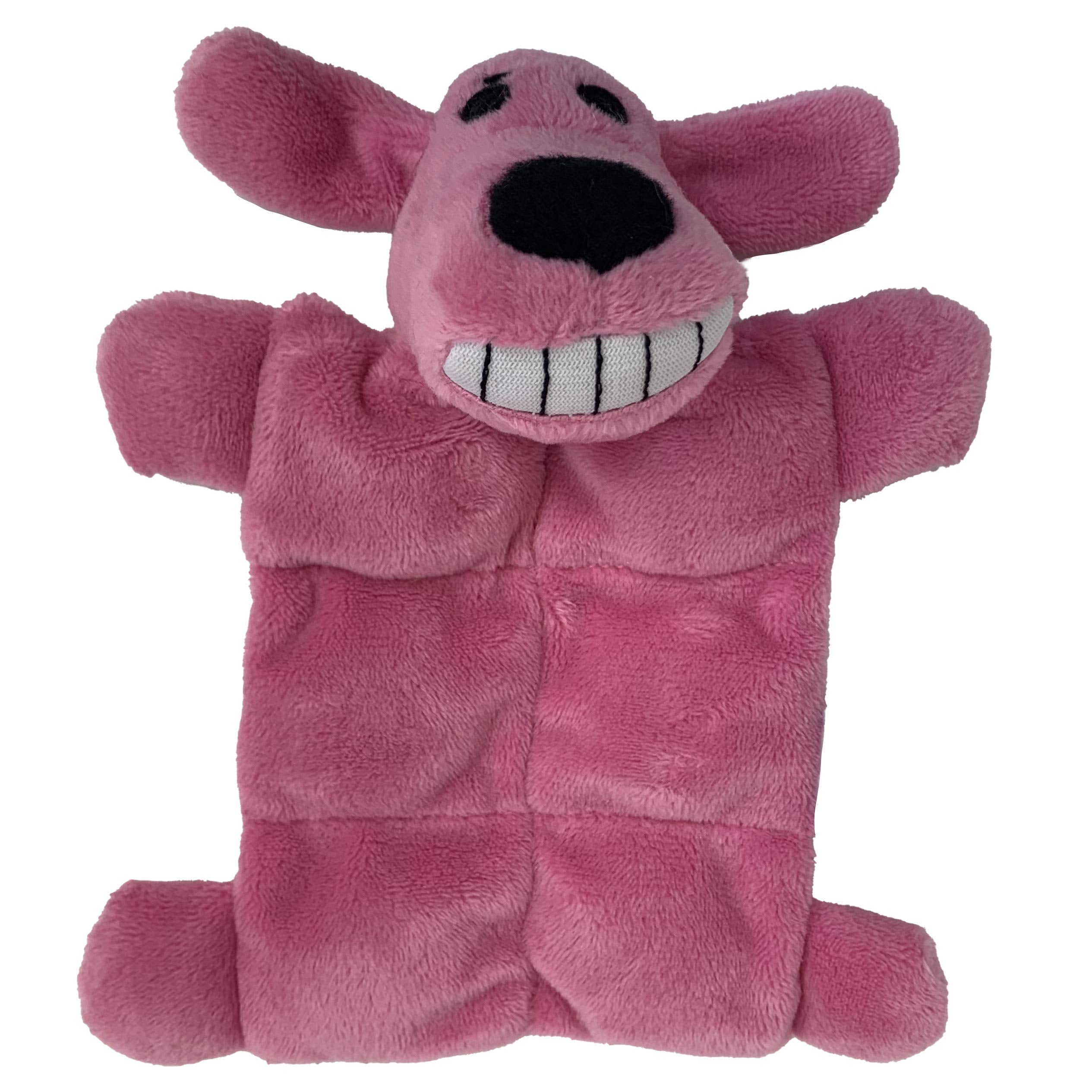 Multipet Loofa Squeaker Mat 6-inch dog toy three-pack boosts interactive play.