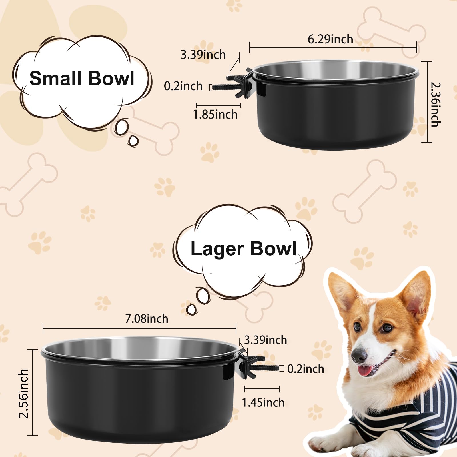 MultiOutools crate dog bowls clip installation demonstration for tool-free setup