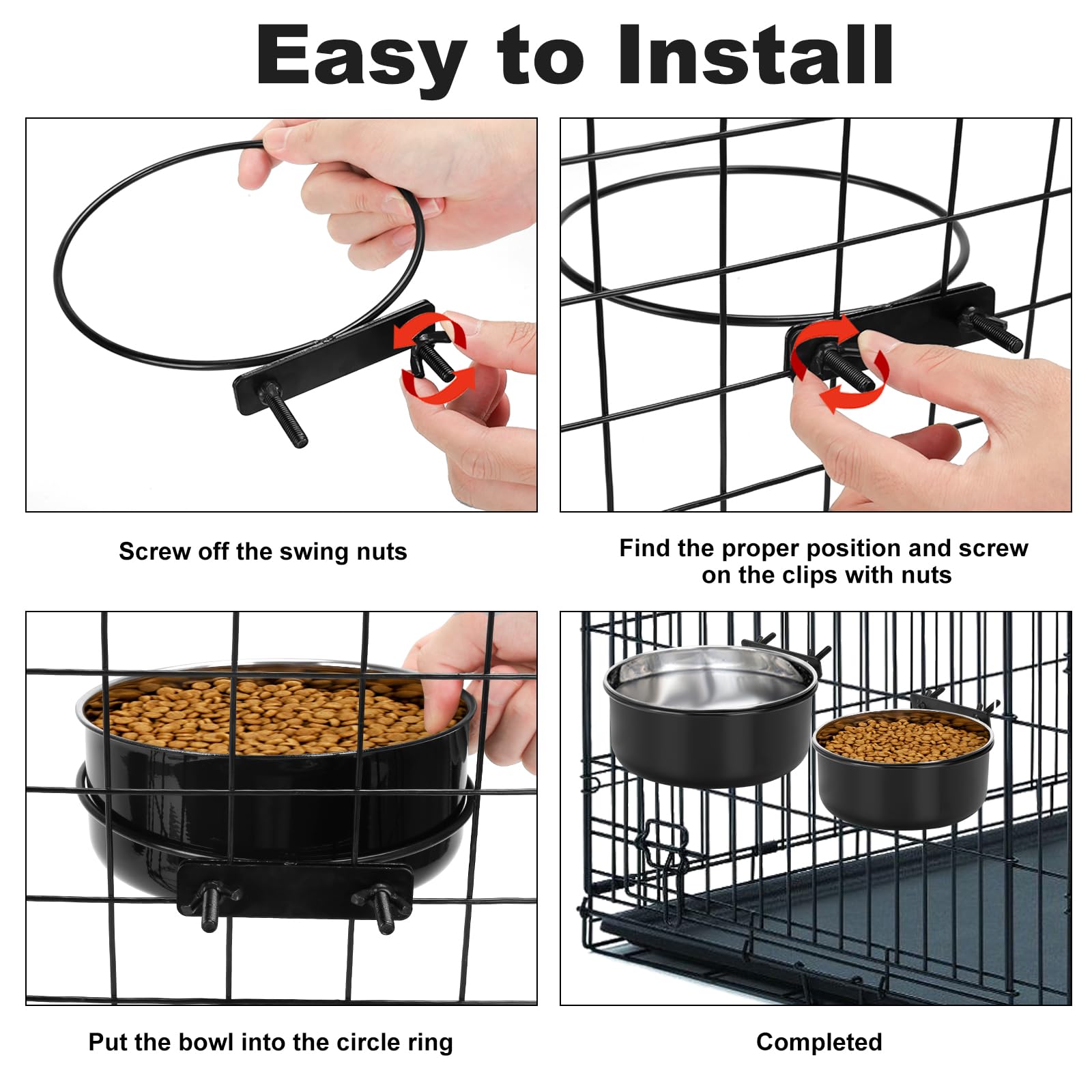 MultiOutools crate dog bowls two sizes for food and water