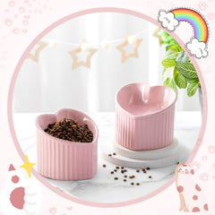 Mumufy pink heart bowls add cute décor during feeding.