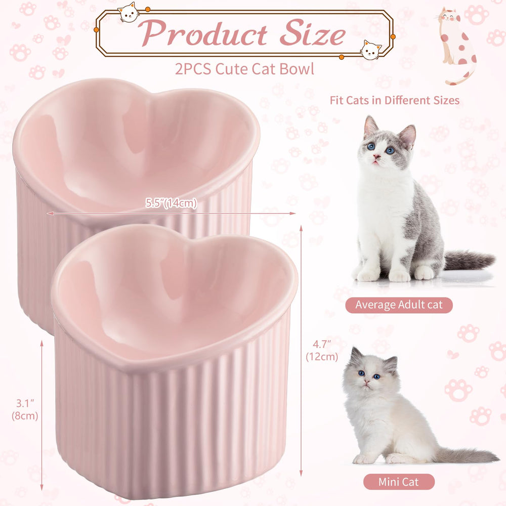 Mumufy elevated cat bowls reduce neck strain during meals.