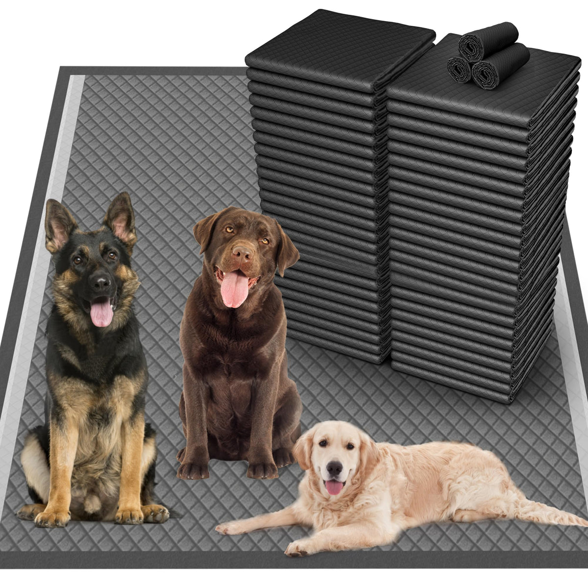 Munoci 36x36 activated charcoal pee pad for dogs, extra large, absorbs mess.