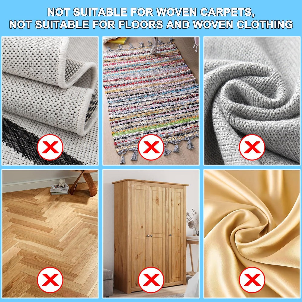 Mupapi cleaner works on carpets, rugs, mats, couches, and car interiors
