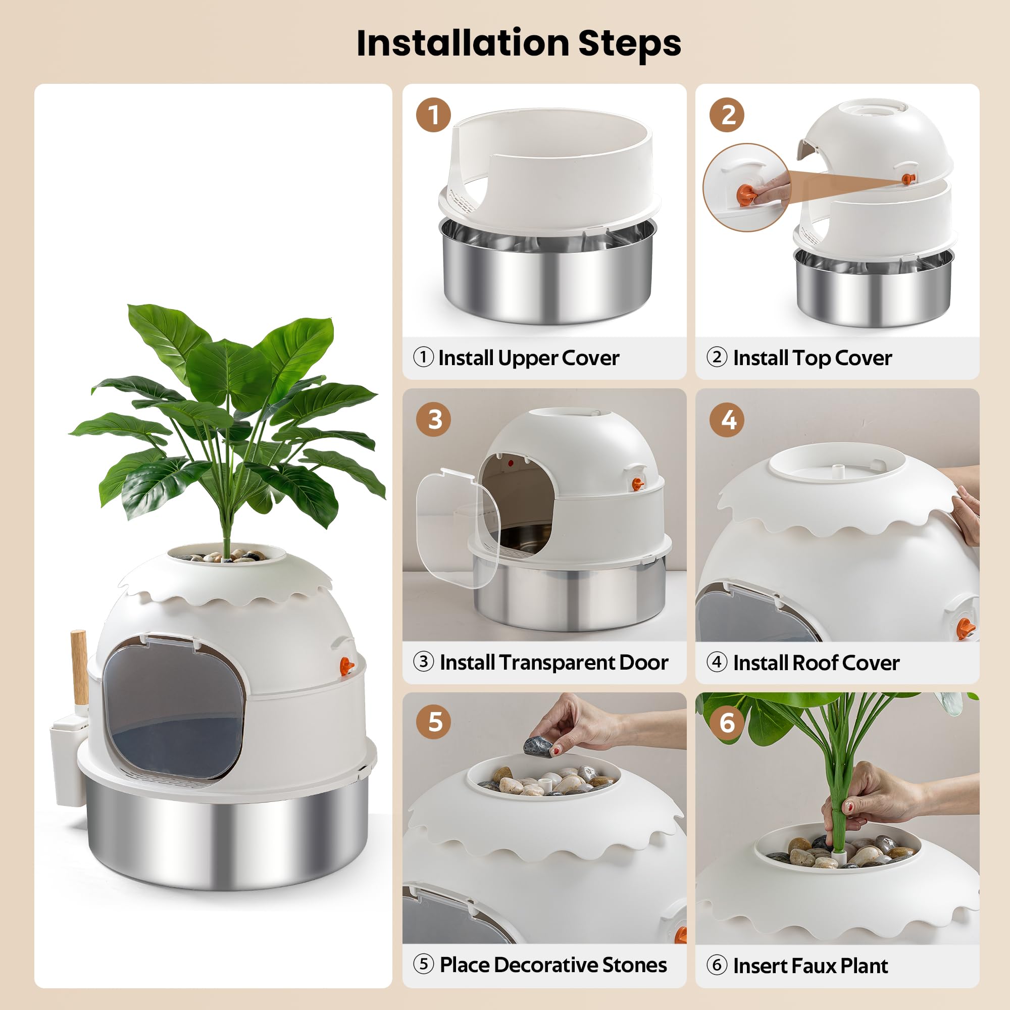 MuseMira includes scoop and litter mat for convenient setup